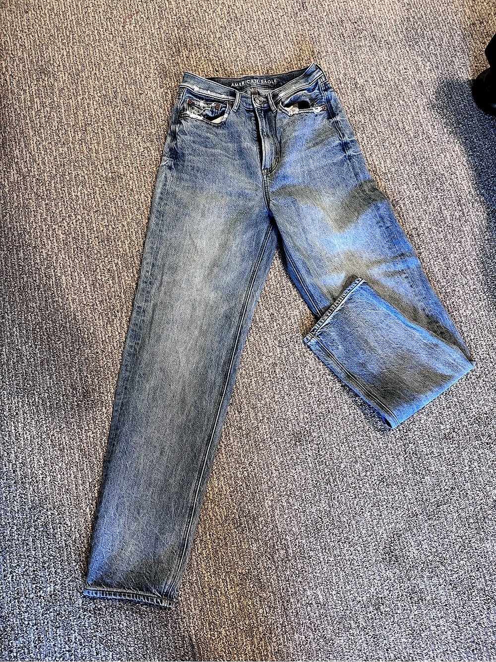 American Eagle AE Baggy Jean Women's Straight Leg Jeans Blue